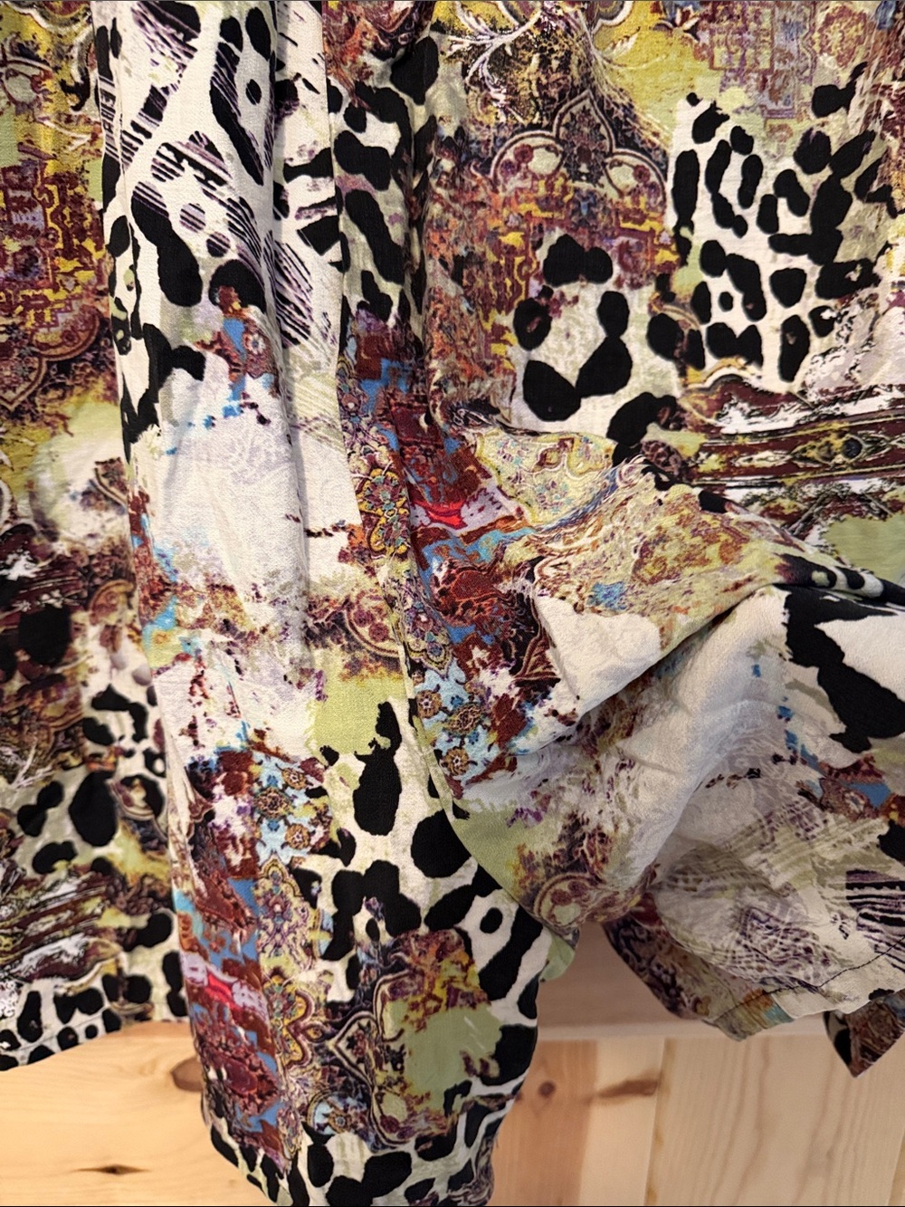 Attitudes by Renee Short Sleeve Button Front Romper Jungle Multi-Print (33) - Picture 4 of 6